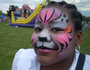 Purple Tiger Face Painting
