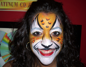 Orange Cheetah Face Painting