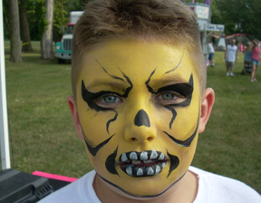 Yellow Skull Face Painting
