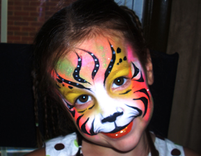Rainbow Tiger Face Painting
