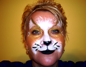 Gold Kitten Face Painting