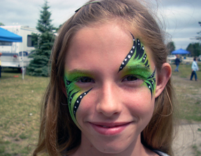 Green Abstract Face Painting