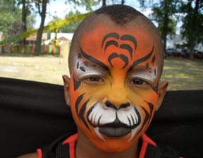 Orange Tiger Face Painting