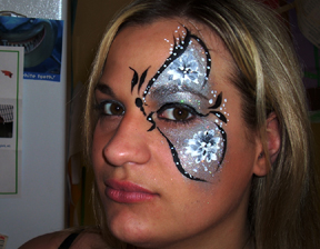 Silver Half Flower Butterfly Face Painting