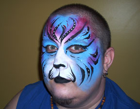 Blue Tiger Face Painting