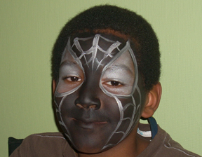 Black Spiderman Face Painting