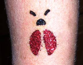 Red Ladybug Glitter Tattoo