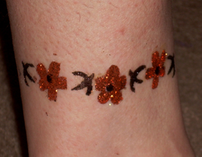 Flower Anklet Glitter Tattoo