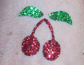 Red Cherry Glitter Tattoo