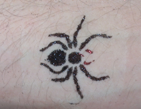 Black Spider Glitter Tattoo