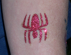 Red Spider Glitter Tattoo